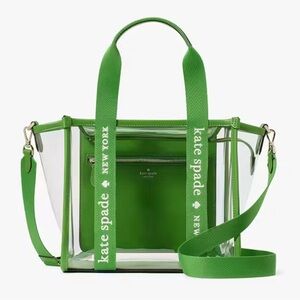Kate Spade NWT Green Structured Tote with Transparent Design